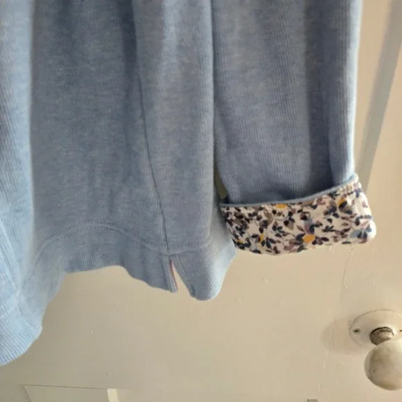 Orvis Womens Signature Floral Trim Quarter Zip Sweatshirt Blue, Size Med, Ribbed - Picture 11 of 13